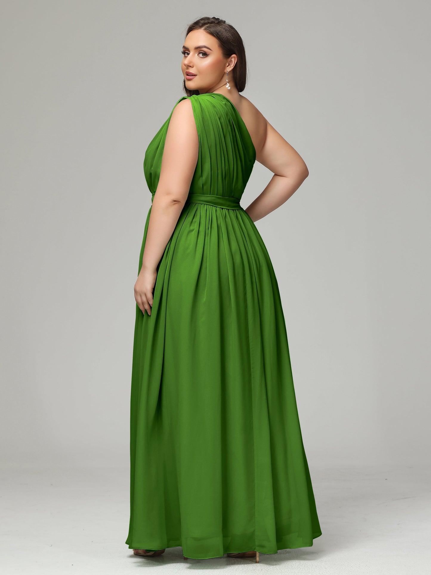 One-shoulder Plus Size Chiffon Bridesmaid Dresses