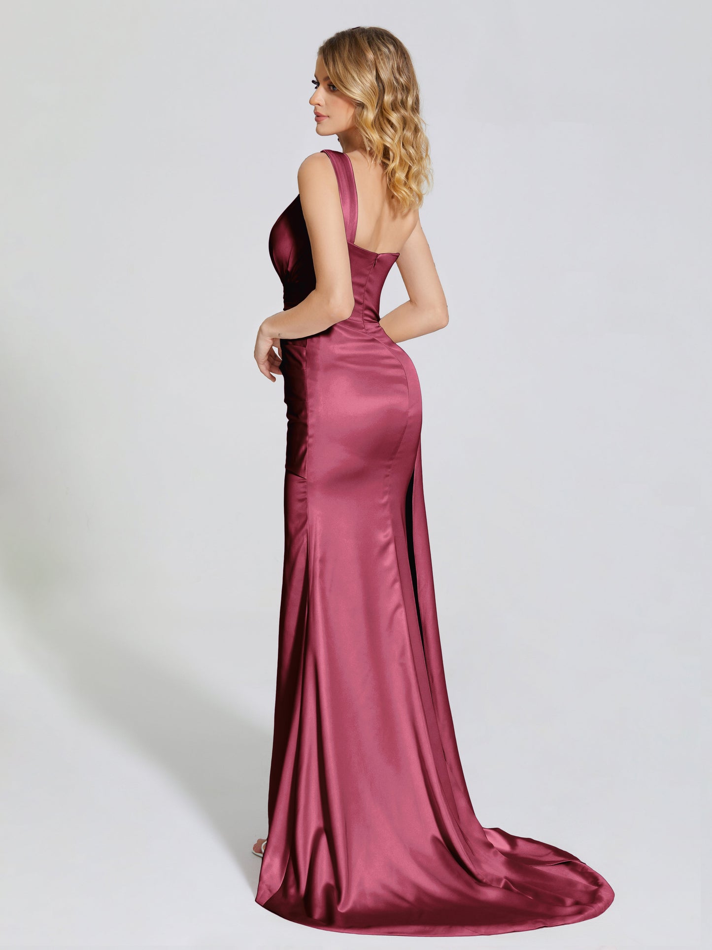 Emersyn One-Shoulder Soft Satin Bridesmaid Dress With Cutout