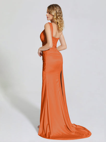 Emersyn One-Shoulder Soft Satin Bridesmaid Dress With Cutout