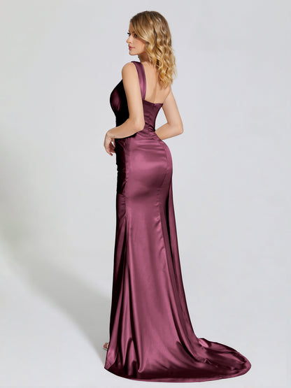 Emersyn One-Shoulder Soft Satin Bridesmaid Dress With Cutout