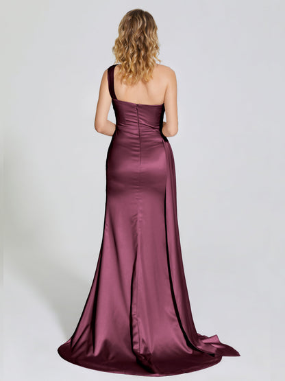 Emersyn One-Shoulder Soft Satin Bridesmaid Dress With Cutout