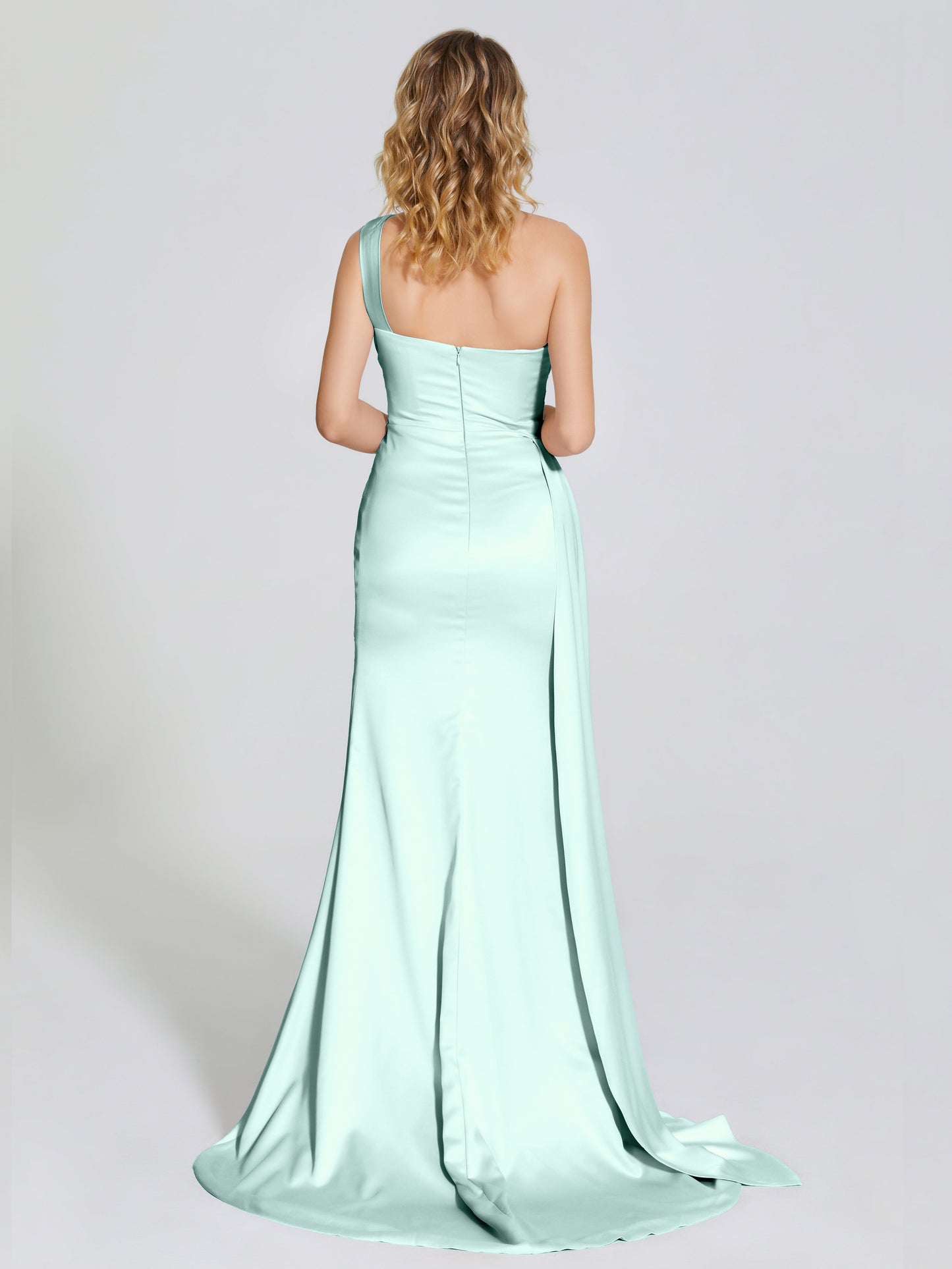 Emersyn One-Shoulder Soft Satin Bridesmaid Dress With Cutout