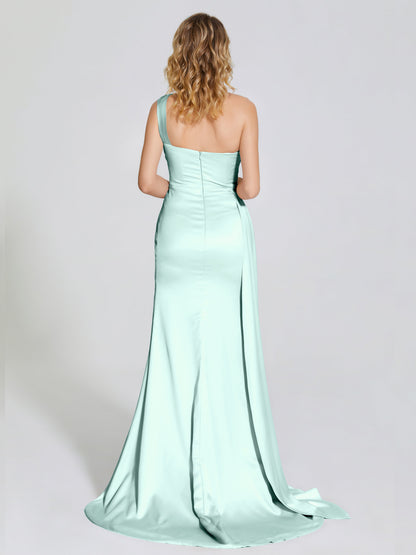 Emersyn One-Shoulder Soft Satin Bridesmaid Dress With Cutout