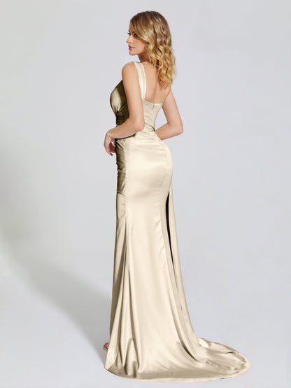 Emersyn One-Shoulder Soft Satin Bridesmaid Dress With Cutout