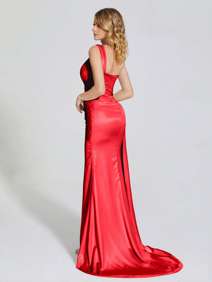 Emersyn One-Shoulder Soft Satin Bridesmaid Dress With Cutout