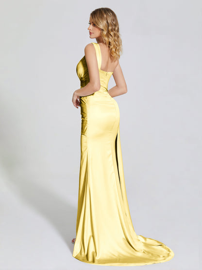 Emersyn One-Shoulder Soft Satin Bridesmaid Dress With Cutout