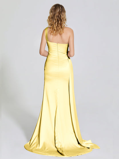 Emersyn One-Shoulder Soft Satin Bridesmaid Dress With Cutout