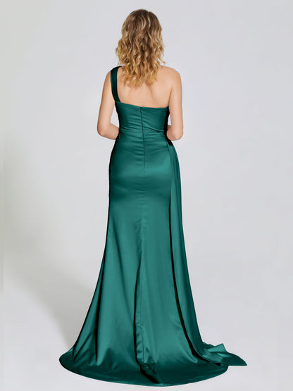 Emersyn One-Shoulder Soft Satin Bridesmaid Dress With Cutout