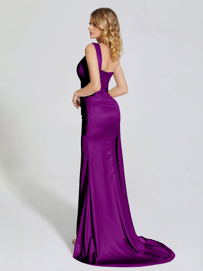 Emersyn One-Shoulder Soft Satin Bridesmaid Dress With Cutout