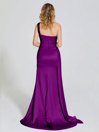 Emersyn One-Shoulder Soft Satin Bridesmaid Dress With Cutout