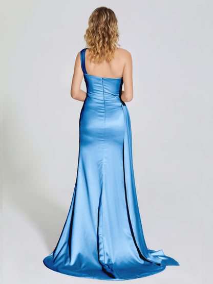 Emersyn One-Shoulder Soft Satin Bridesmaid Dress With Cutout
