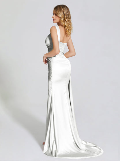 Emersyn One-Shoulder Soft Satin Bridesmaid Dress With Cutout