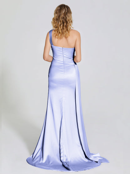 Emersyn One-Shoulder Soft Satin Bridesmaid Dress With Cutout
