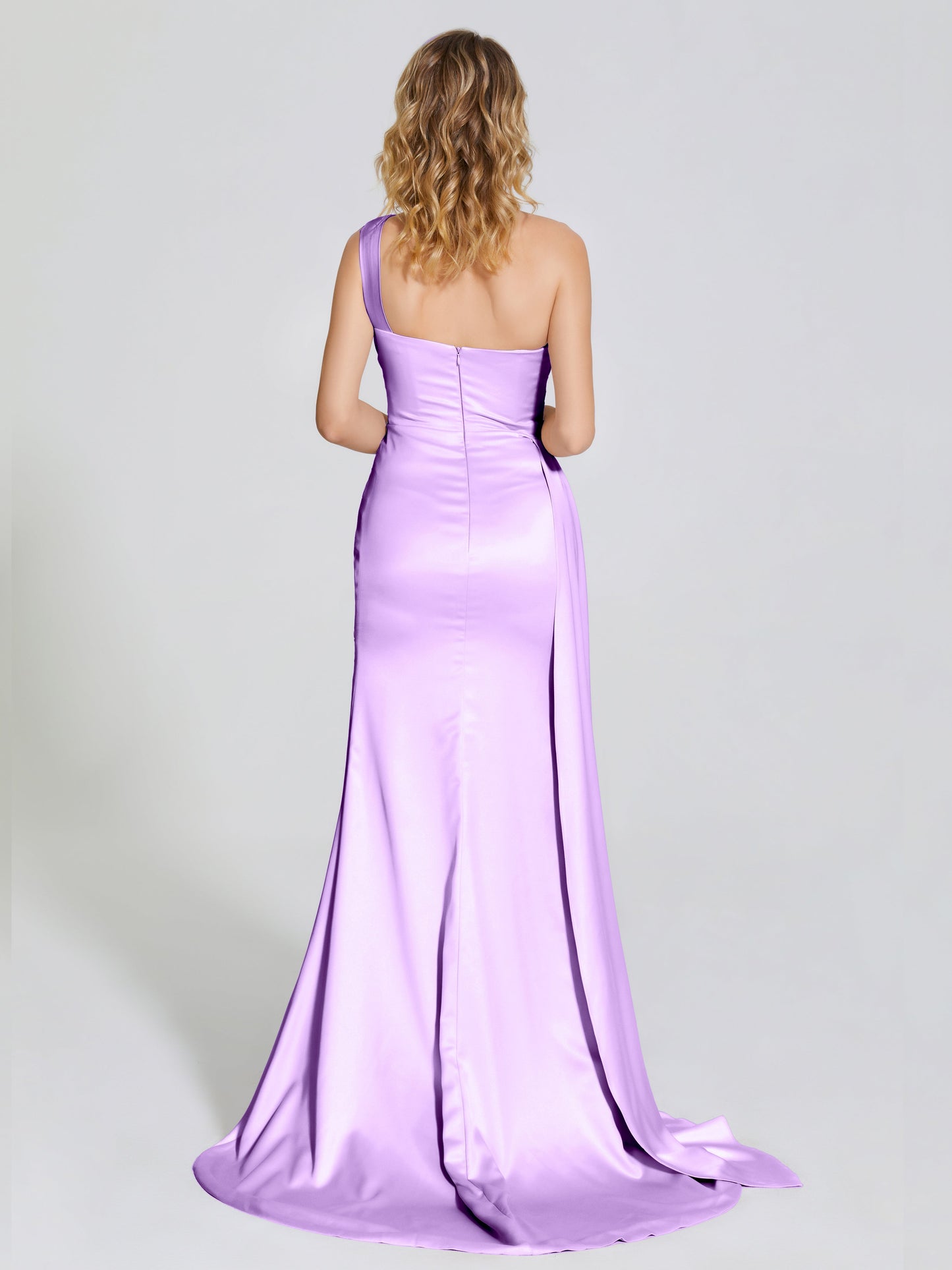 Emersyn One-Shoulder Soft Satin Bridesmaid Dress With Cutout
