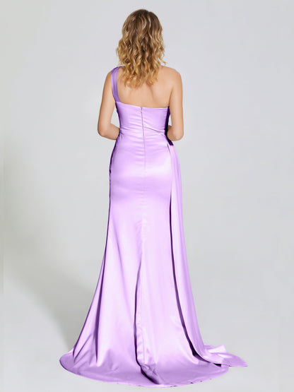 Emersyn One-Shoulder Soft Satin Bridesmaid Dress With Cutout