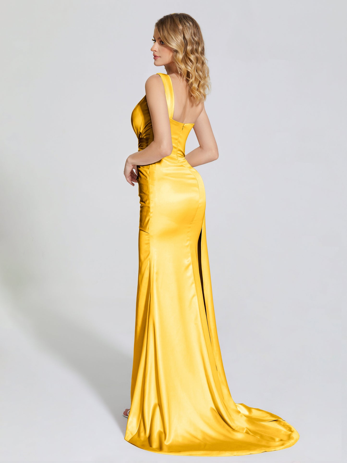 Emersyn One-Shoulder Soft Satin Bridesmaid Dress With Cutout