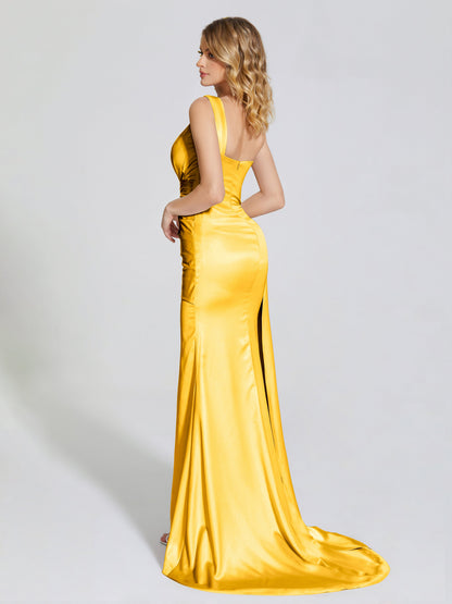 Emersyn One-Shoulder Soft Satin Bridesmaid Dress With Cutout
