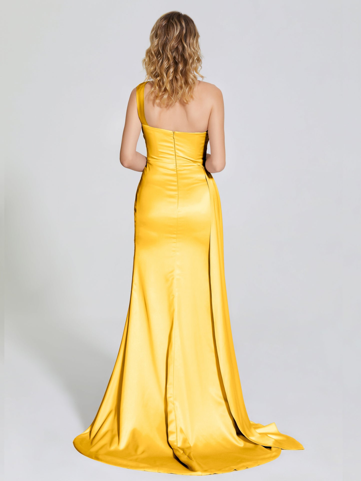 Emersyn One-Shoulder Soft Satin Bridesmaid Dress With Cutout