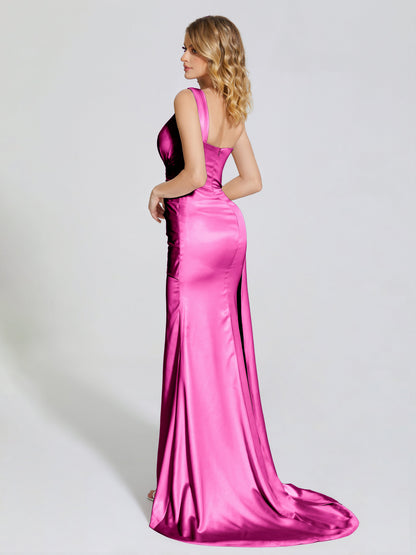 Emersyn One-Shoulder Soft Satin Bridesmaid Dress With Cutout