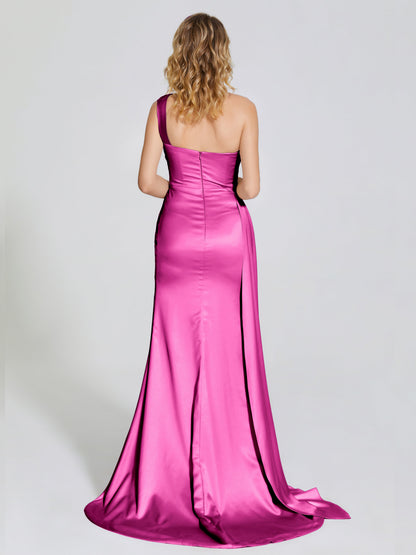 Emersyn One-Shoulder Soft Satin Bridesmaid Dress With Cutout