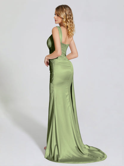 Emersyn One-Shoulder Soft Satin Bridesmaid Dress With Cutout