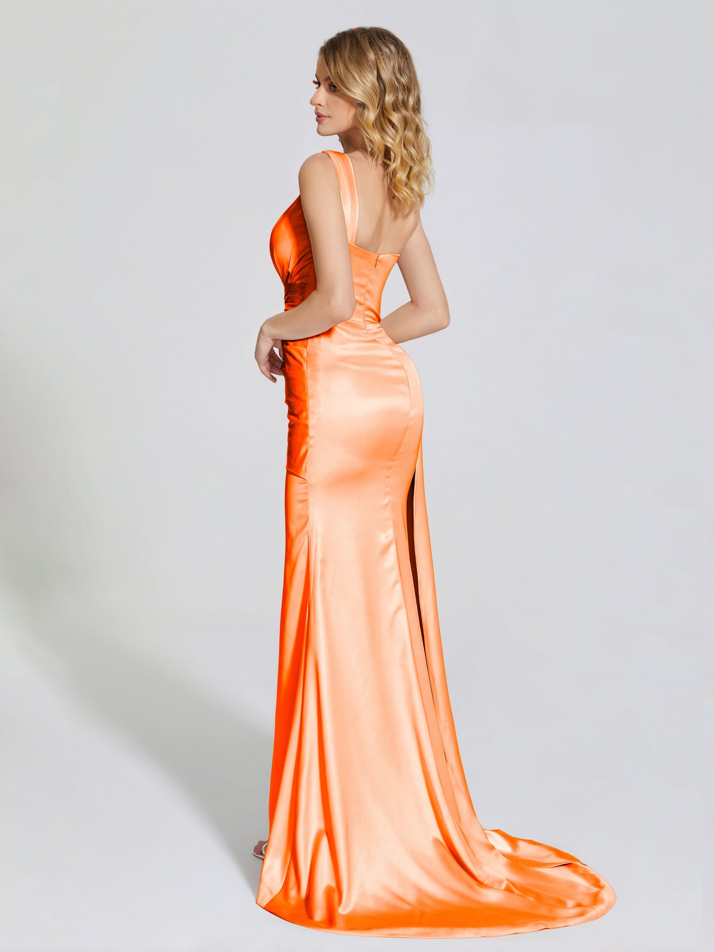 Emersyn One-Shoulder Soft Satin Bridesmaid Dress With Cutout