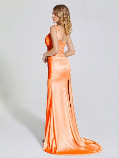 Emersyn One-Shoulder Soft Satin Bridesmaid Dress With Cutout