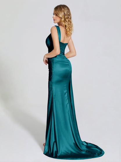 Emersyn One-Shoulder Soft Satin Bridesmaid Dress With Cutout