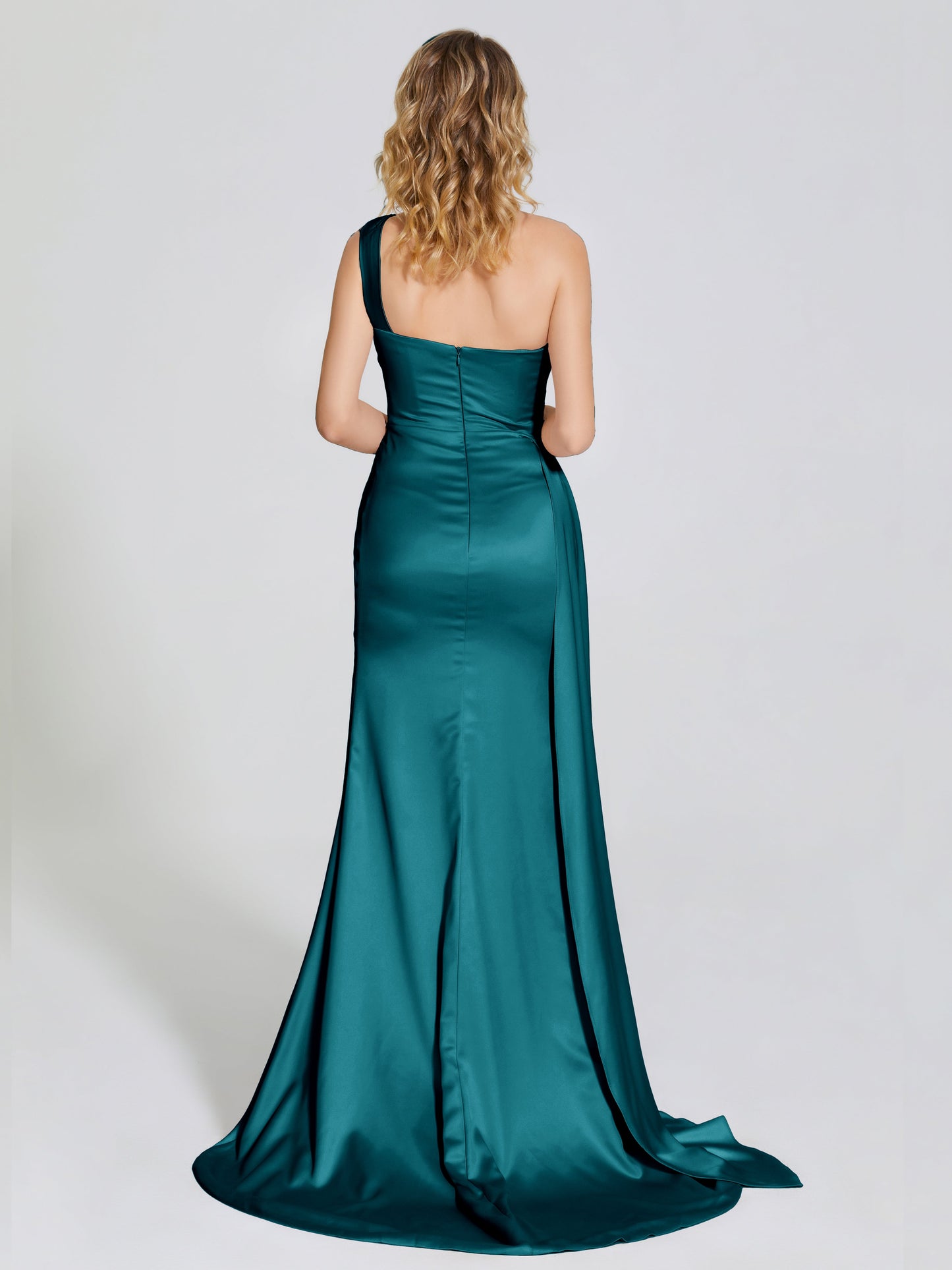 Emersyn One-Shoulder Soft Satin Bridesmaid Dress With Cutout