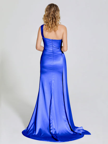 Emersyn One-Shoulder Soft Satin Bridesmaid Dress With Cutout
