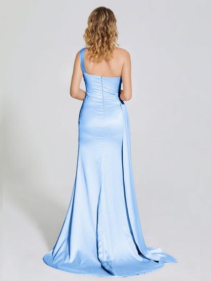 Emersyn One-Shoulder Soft Satin Bridesmaid Dress With Cutout