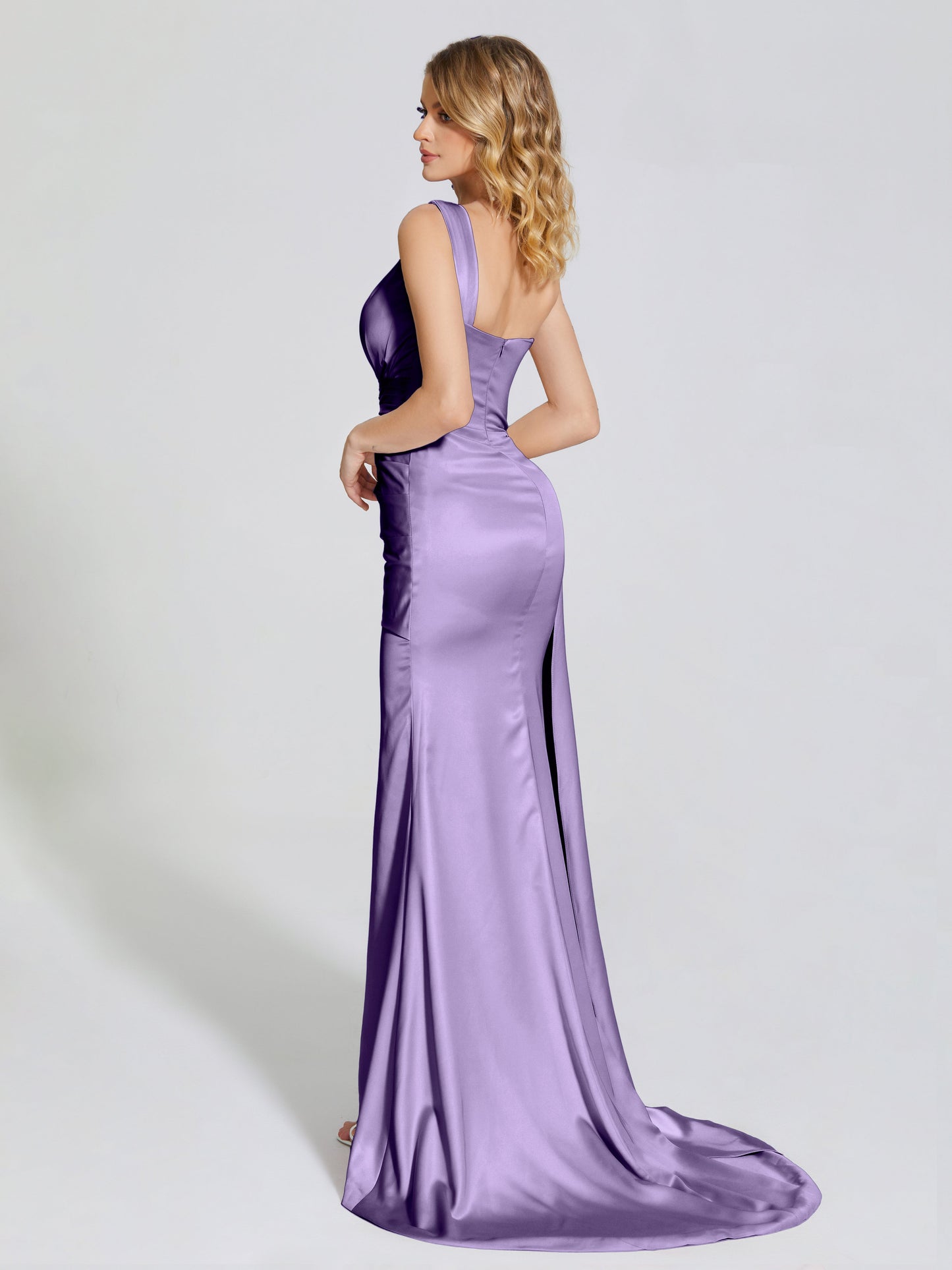 Emersyn One-Shoulder Soft Satin Bridesmaid Dress With Cutout