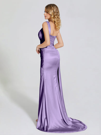 Emersyn One-Shoulder Soft Satin Bridesmaid Dress With Cutout