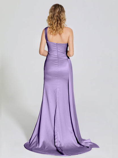 Emersyn One-Shoulder Soft Satin Bridesmaid Dress With Cutout