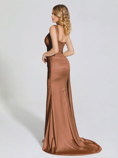 Emersyn One-Shoulder Soft Satin Bridesmaid Dress With Cutout