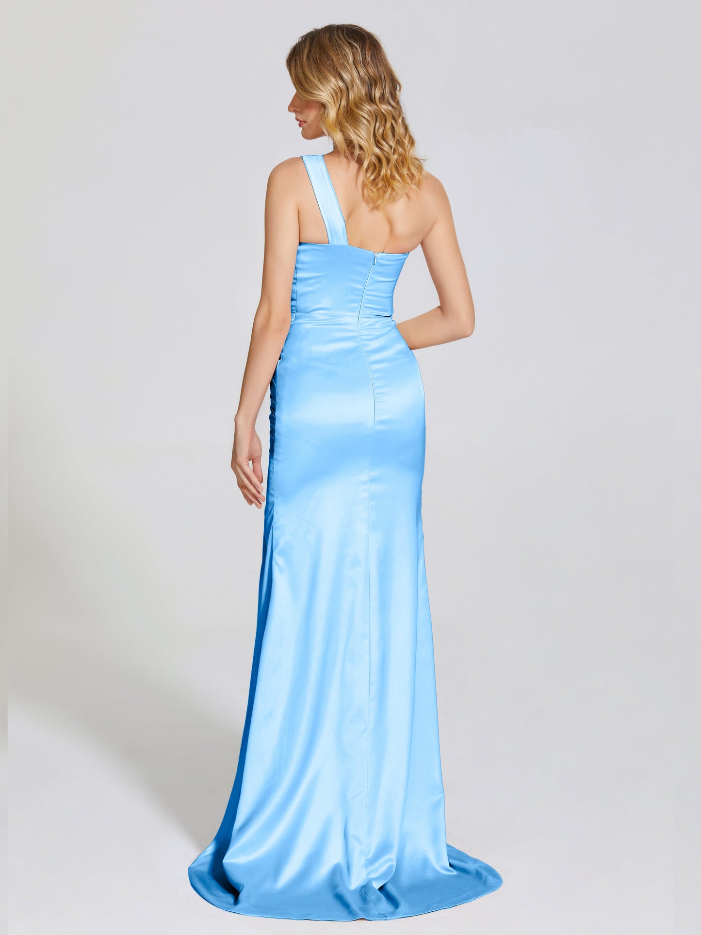 Jayla One-Shoulder Trumpet Soft Satin Bridesmaid Dress