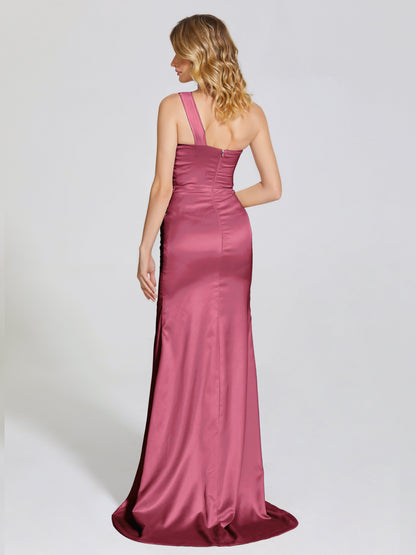 Jayla One-Shoulder Trumpet Soft Satin Bridesmaid Dress