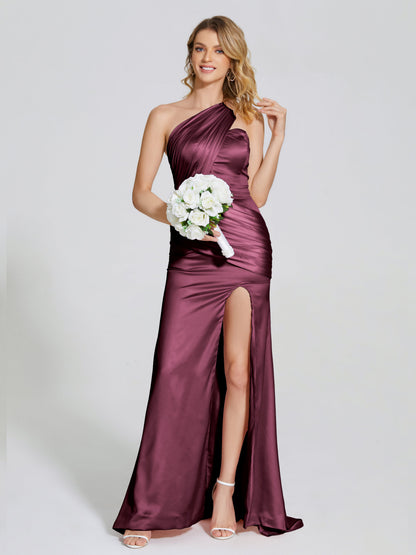 Jayla One-Shoulder Trumpet Soft Satin Bridesmaid Dress