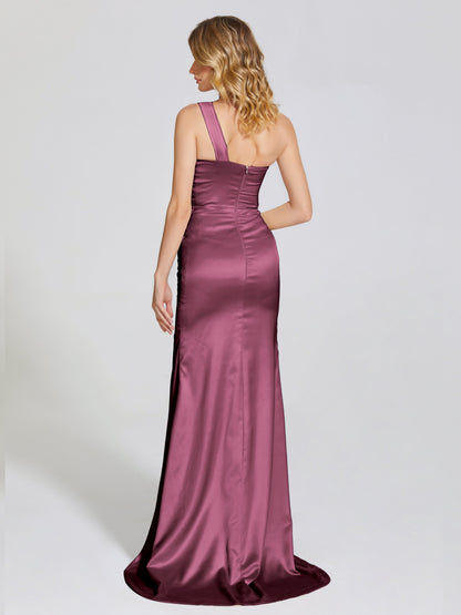 Jayla One-Shoulder Trumpet Soft Satin Bridesmaid Dress