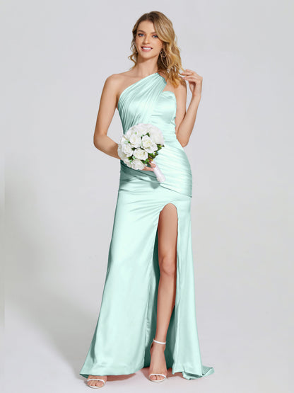Jayla One-Shoulder Trumpet Soft Satin Bridesmaid Dress