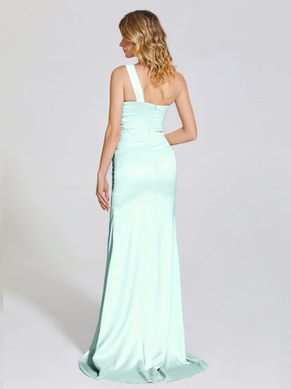 Jayla One-Shoulder Trumpet Soft Satin Bridesmaid Dress