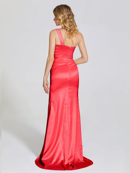Jayla One-Shoulder Trumpet Soft Satin Bridesmaid Dress