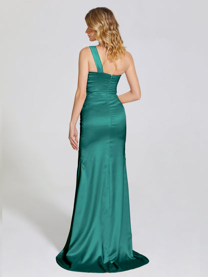 Jayla One-Shoulder Trumpet Soft Satin Bridesmaid Dress
