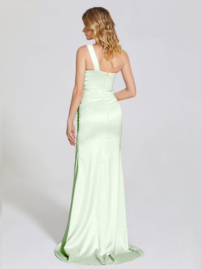Jayla One-Shoulder Trumpet Soft Satin Bridesmaid Dress