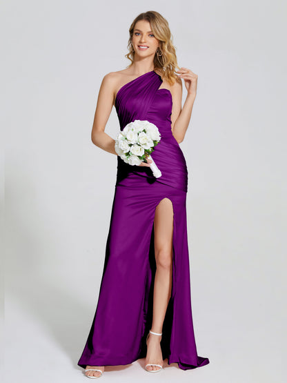 Jayla One-Shoulder Trumpet Soft Satin Bridesmaid Dress