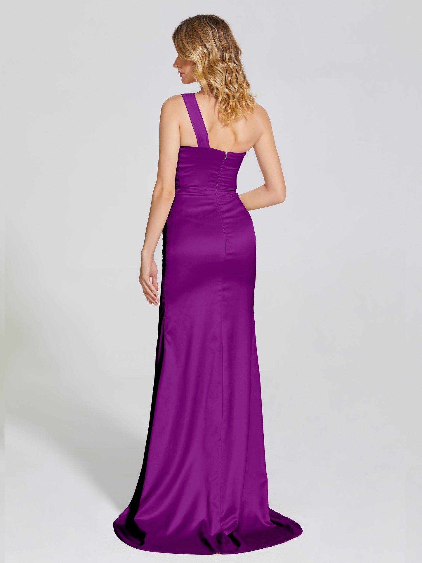 Jayla One-Shoulder Trumpet Soft Satin Bridesmaid Dress