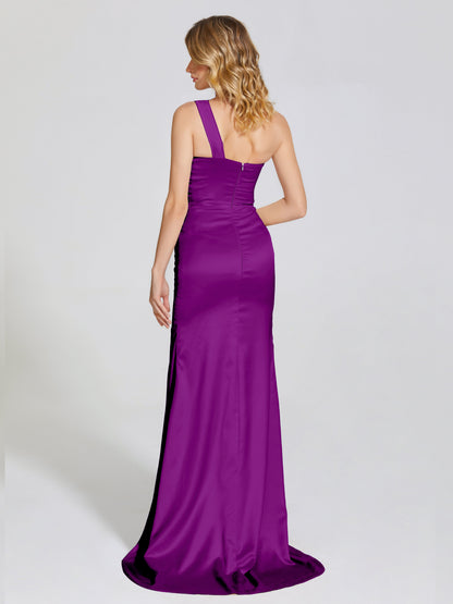 Jayla One-Shoulder Trumpet Soft Satin Bridesmaid Dress