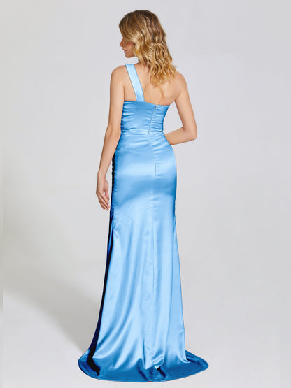 Jayla One-Shoulder Trumpet Soft Satin Bridesmaid Dress