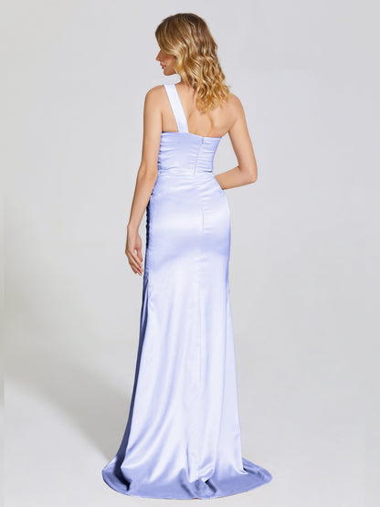 Jayla One-Shoulder Trumpet Soft Satin Bridesmaid Dress