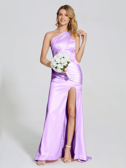 Jayla One-Shoulder Trumpet Soft Satin Bridesmaid Dress